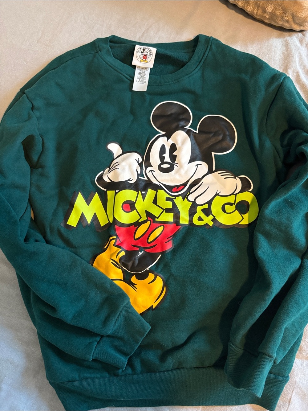 Disney Mickey & Co Green Graphic Sweatshirt